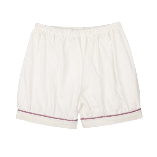 Malmal Shorts for Girls | Colored Piping | White