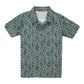 Cotton Shirt for Boys | Standard Collar - Blue & Golden Print | Green
