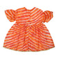 Cotton Frock for Girls | Butterfly Sleeves - Lehariya Print | Orange