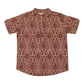 Cotton t-shirt for Boys | Chinese Collar - Classic Print | Maroon
