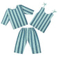 Cotton Bhoto Set for Infants | 3 Piece - Floral Stripes I Sea Green
