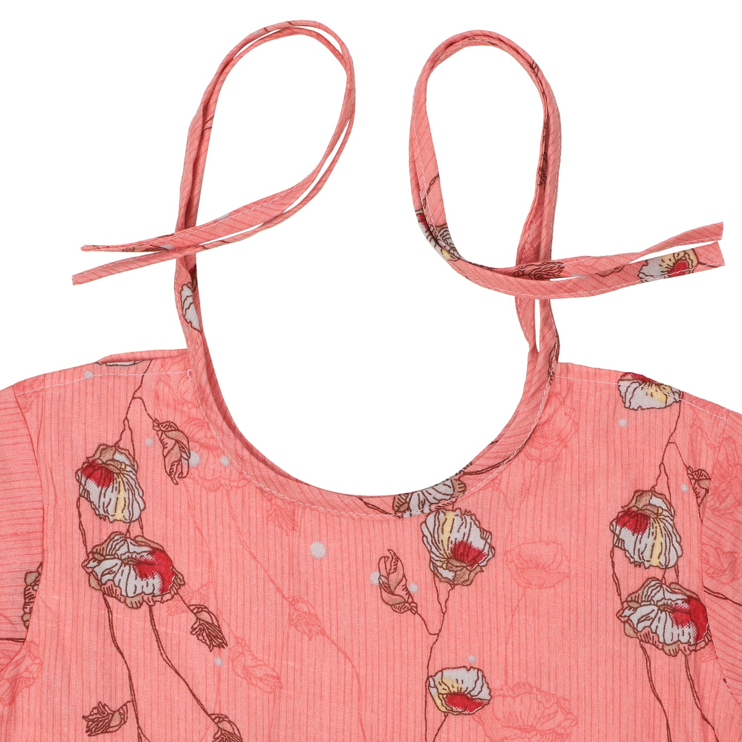 Cotton Jhabla Set for Infants | 2 Piece - Floral Print I Pink