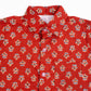 Cotton Shirt for Boys | Standard Collar - Floral Print | Rusty Red